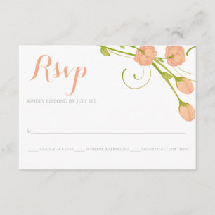 Rosas de Coral Garden - Tarjeta de respuesta RSVP