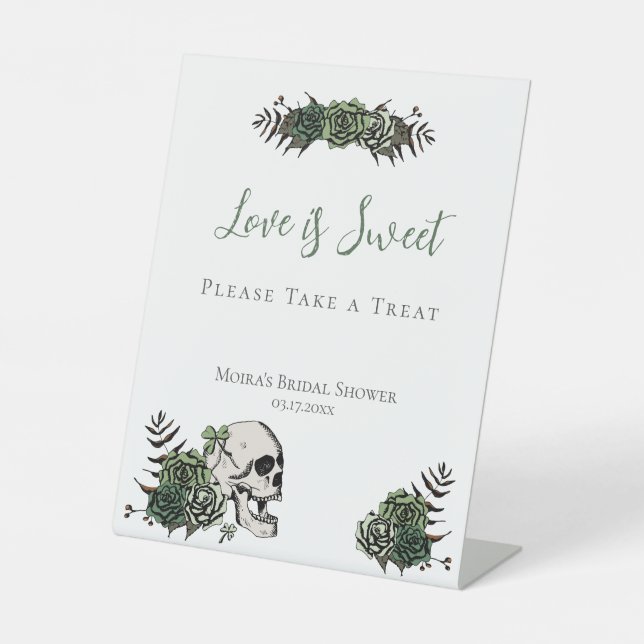 Rosas de cráneo blanco Señal de favores de la duch (Anverso)