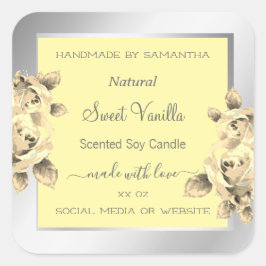 Rosas de crema Etiquetas de envasado de productos 