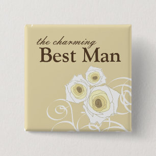 Rosas de crema y botón de Boda del mejor hombre