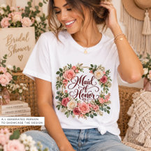 Rosas de Cuadro Dorado Camisa de Dama de Honor Des