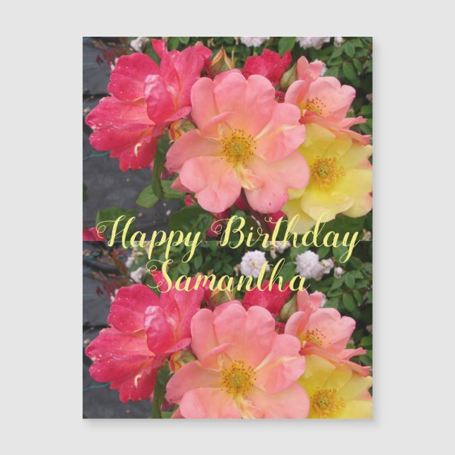 Rosas de cumpleaños floridos de flores rojas amari (Anverso)