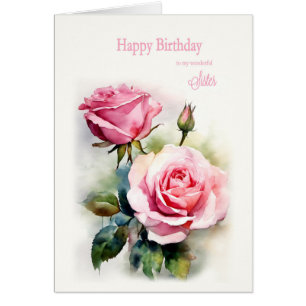 Rosas de cumpleaños pintadas con acuarela
