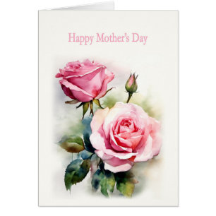 Rosas de Día de la Madre con acuarela pintada