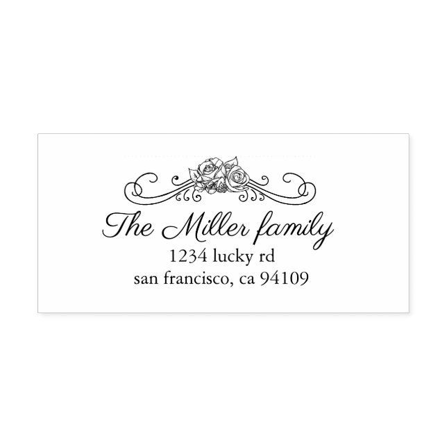 Rosas de época | Sello de caucho (Diseño)