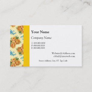 Rosas de época y tarjetas de visita Blue Flowers