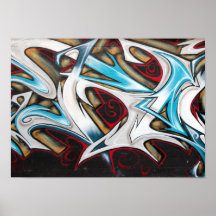 Rosas de graffiti Poster de arte urbano