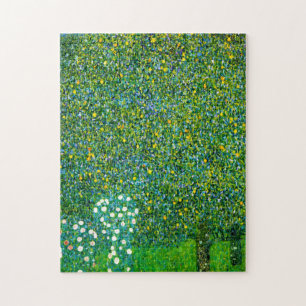 Rosas de Gustavo Klimt bajo rompecabezas del peral