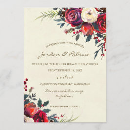 rosas de invitaciones nupciales de invierno feriad