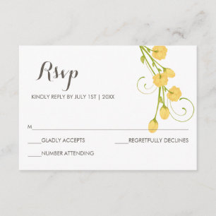 Rosas de jardín amarillo - Tarjeta RSVP