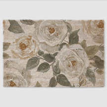 Rosas de jardín | Floral Vintage Acuarela Blanca
