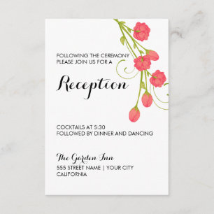 Rosas de jardín fucsias - Tarjeta de recepción