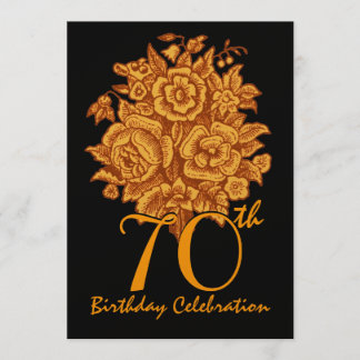 Rosas de la 70ª invitación a la fiesta de cumpleañ