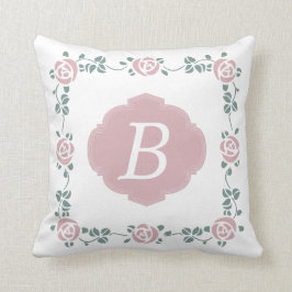Rosas de la plantilla y almohada rosados del