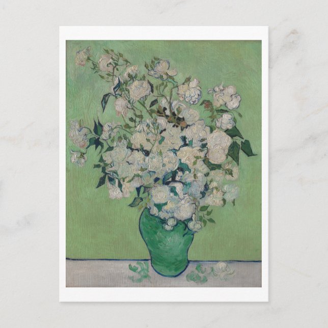 Rosas de la postal de pintura floral Vincent Van G (Anverso)