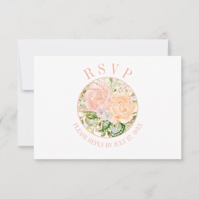 Rosas de la tipografía Peach Circular Frame RSVP (Anverso)