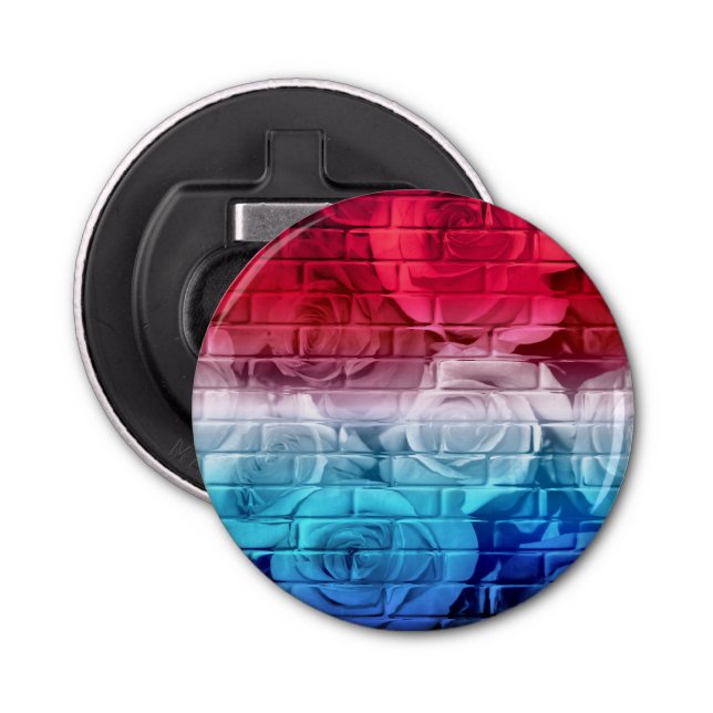 Rosas de ladrillo 11 abridor de botellas redondo a (Anverso)