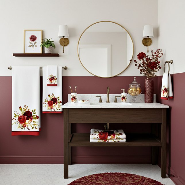 Rosas de las acuarelas rojas y de Borgoña (Subido por el creador)