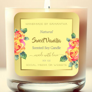 Rosas de las etiquetas de envasado de productos fl