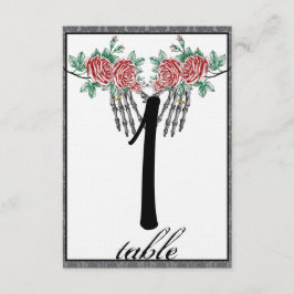 Rosas de Mano de Esqueleto Gótico Número de Mesa d