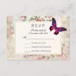 Rosas de mariposa rosada y de cosecha casada RSVP