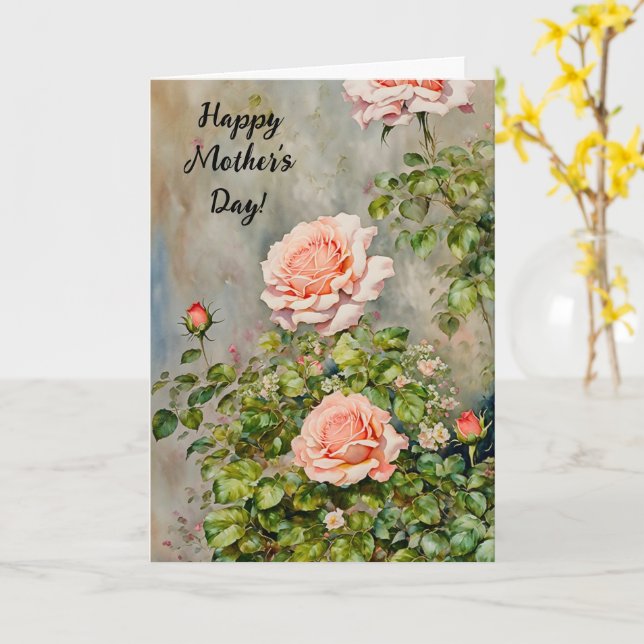 Rosas de Naranja de escuela de arte tarjeta del dí (flor amarilla)
