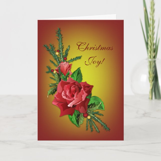 Rosas de navidad con acebo y la picea (Anverso)