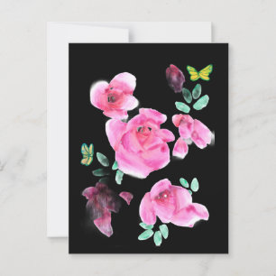 Rosas de noche bajo una postal con lámpara de call
