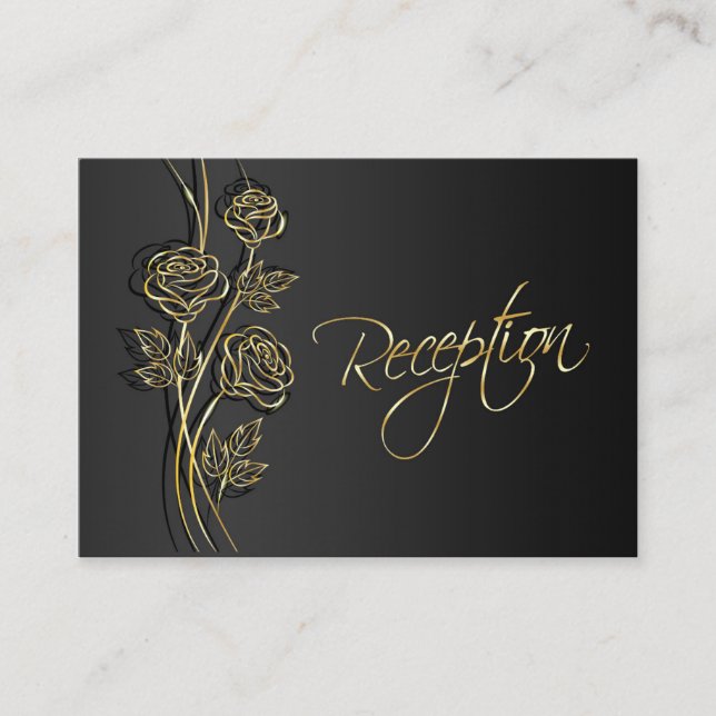 Rosas de oro en recepción de boda negra (Anverso)