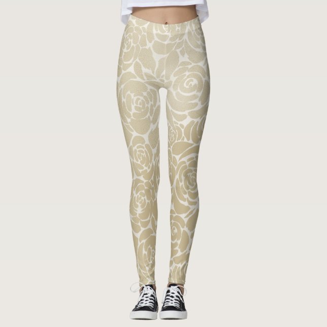Rosas de oro Leggings elegantes (Anverso)