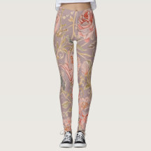 Rosas de oro melocotón de lujo con leggings de oro