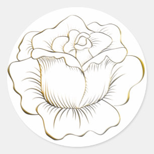 Rosas de oro Pegatinas y Sello para sobres