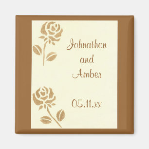 Rosas de oro Salven la fecha de los imanes de la b