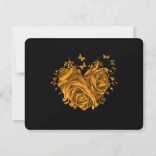 Rosas de oro y bodas de corazón RSVP