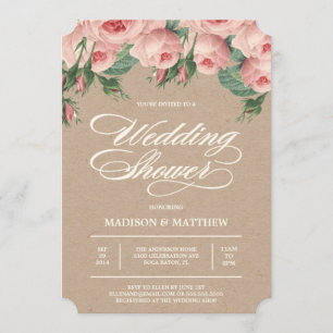 Rosas de países  Invitación a la ducha nupcial