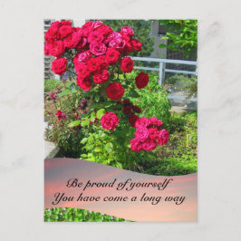 Rosas de patio con postal de cita