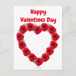 Rosas de postales con forma de corazón