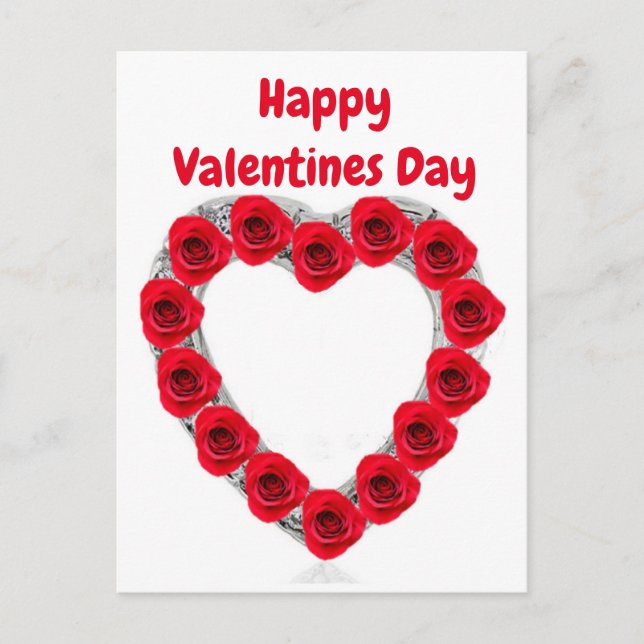 Rosas de postales con forma de corazón (Anverso)