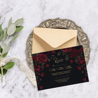 Rosas de respuesta de boda romántica gótica elegan