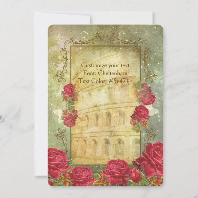 ROSAS de ROMA II ~ Tarjeta de invitación (Anverso)