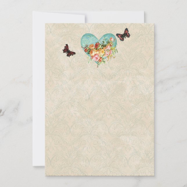 Rosas de Rosa de época mariposa mariposas Swirls (Anverso)