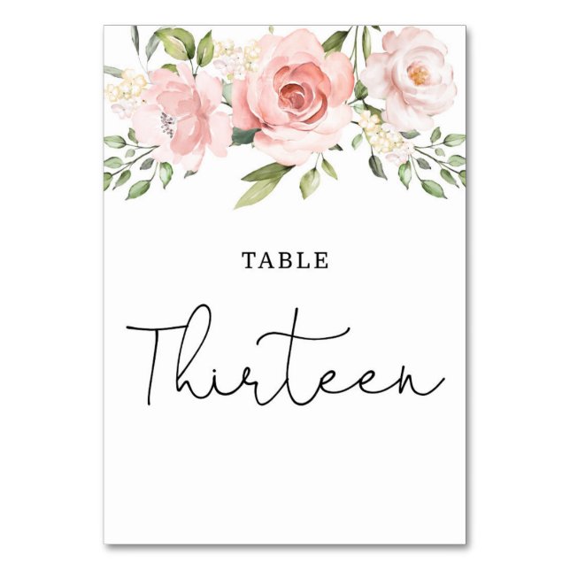 Rosas de rubor floral número de mesa trece (Anverso)
