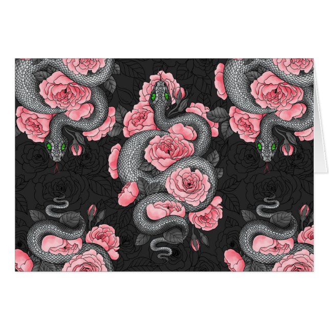 Rosas de serpientes y melocotones (Anverso (Horizontal))