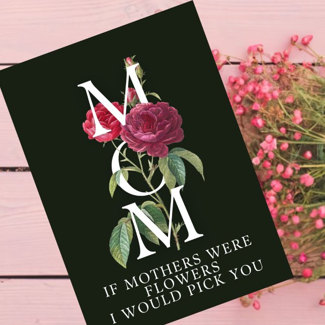 rosas de tarjetas de Día de la Madre rojo en negro (Subido por el creador)