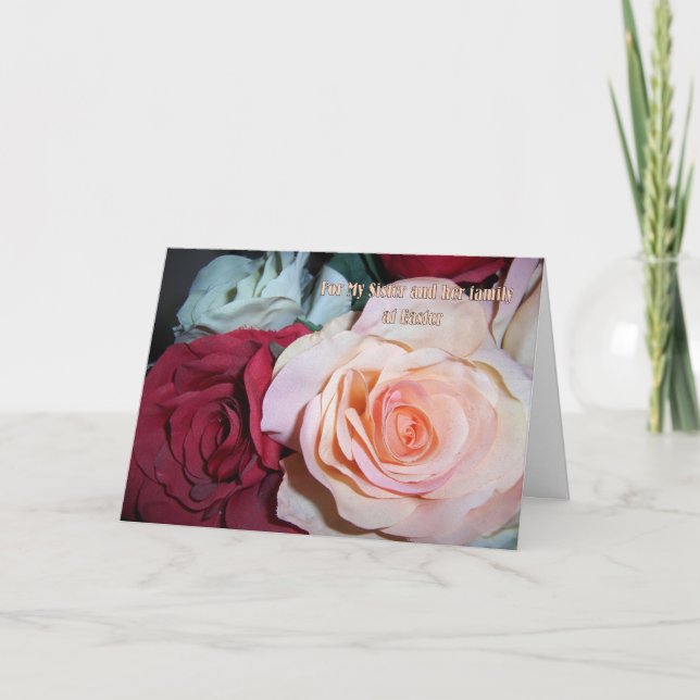 Rosas de tarjetas de hermanas y cuñados felices de (Anverso)