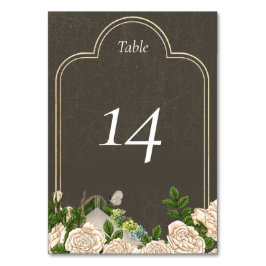 Rosas de tarjetas rusticas de número de tabla y bo