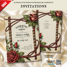 ROSAS DE TARTÁN INVITACIONES DE CEREMONIA DE MANIP