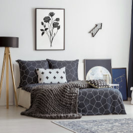 Rosas de tinta minimalista resumen arte floral en 