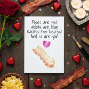 Rosas de tocino son rojas Tarjeta divertida del dí
