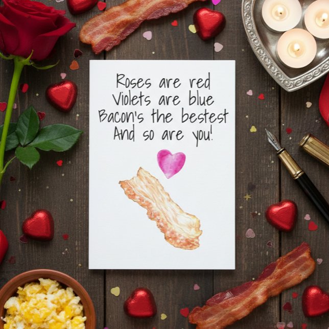 Rosas de tocino son rojas Tarjeta divertida del dí (Subido por el creador)